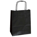 Shopper in carta - maniglie cordino - nero - 26  x 11 x 34,5cm - conf. 25 shoppers