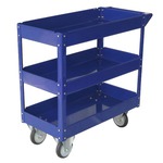 Carrello da lavoro - 3 ripiani - acciaio verniciato blu - 84x41 cm - altezza 82 cm - portata massima 100 kg - Serena Group