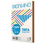 Carta Copy Tinta Multicolor - A4 - 80 gr - mix 5 colori forti - Fabriano - conf. 250 fogli