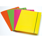 Cartellina 3 lembi Shocking File - con elastico - 25,5x35,5 cm - colori fluo assortiti - Fellowes