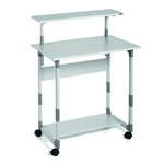 Pc Workstation System 80 VH - 80x56,4x92/122 cm - 3 ripiani - con ruote - grigio - Durable