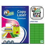 Etichetta adesiva LP4C - permanente - 70x36 mm - 24 etichette per foglio - verde opaco - Tico - conf. 70 fogli A4