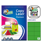 Etichetta adesiva LP4C - permanente - 105x72 mm - 8 etichette per foglio - verde opaco - Tico - conf. 70 fogli A4