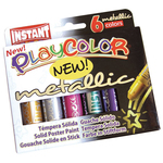 Tempera solida in stick Playcolor - 10gr - colori assortiti - Instant - astuccio 6 stick metal