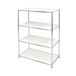 Libreria Easy System - 4 ripiani - acciaio cromato - 80x40x120 cm - bianco - Serena Group