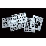Stencil trasparenti assortiti (lettere, numeri, forme) - 32x22 cm - Securit - set 6 pezzi