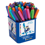 Penna a sfera con cappuccio Tratto1 Grip  - punta 1,0mm  - 8 colori assortiti- Tratto - conf. 60 pezzi