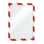Cornice adesiva Duraframe® Security A4 - pannello magnetico - 21x29.7 cm - rosso/bianco - Durable