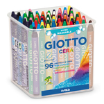 Pastelli cera - lunghezza 90mm con Ø 8,50mm - colori assortiti - Giotto -  barattolo 96 colori