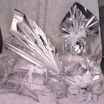 25 buste regalo in ppl metal lucido 40x60cm argento senza patella adesiva