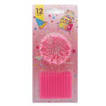 Candeline compleanno con supporto - rosa - Pegaso - blister 12 candeline