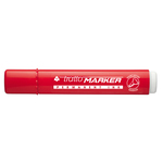 Marcatore permanente Marker - punta a scalpello - tratto 6,50mm -  rosso  - Tratto - conf. 12 pezzi