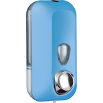 Dispenser Soft Touch per sapone liquido - 10,2x9x21,6 cm - capacità 0,55 L - azzurro - Mar Plast