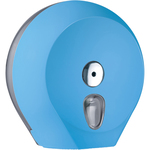 Dispenser Soft Touch di carta igienica in rotolo Mini Jumbo - 27x12,8x27,3 cm - plastica - azzurro - Mar Plast