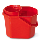 Secchio con strizzatore - PPL riciclabile - 12 L - rosso - In Factory