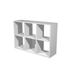 Libreria casellario Rainbow - 6 caselle - 104,1x29,2x69,8 cm - grigio alluminio - Artexport