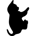 Lavagna da parete Silhouette - 45,5x29 cm - forma gatto - nero - Securit