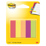 Segnapagina Post it® in carta - 12,7x44 mm - 5 colori assortiti - Post it® - conf. 250 pezzi