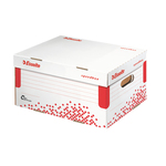 Scatola container Speedbox - Small - 25,2x35,5cm -  dorso 19,3 cm - bianco e rosso - Esselte