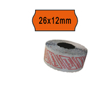 Rotolo da 1000 etichette a onda per Printex Smart 8/2612 - 26x12 mm - adesivo permanente - arancio - Printex - pack 10 rotoli