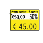 Rotolo da 600 etichette per Printex Z 17 - PREZZO VECCHIO&SCONTO& - 26x19 mm - adesivo permanente - giallo - Pack 10 rotoli