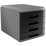 Cassettiera Mydesk - 29,5x38,5x28,2 cm - 4 cassetti da 4,5 cm - grigio/nero - Arda