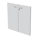 Coppia ante per libreria modulare - bassa - 76 cm - melaminico - con serratura - bianco - Artexport