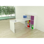 Postazione Home-Office - 9 caselle - 169x104x104 cm - bianco - Artexport