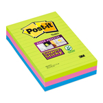 Blocco foglietti Post it® Super Sticky rettangolari - a righe - colori Ultra - 101 x 152mm - 90 fogli - Post it®