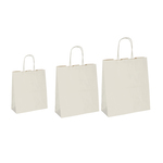 Shopper in carta - maniglie cordino - 36 x 12 x 41cm - sabbia - conf. 25 sacchetti