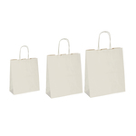 Shopper in carta - maniglie cordino - 45 x 15 x 50cm - sabbia - conf. 25 sacchetti