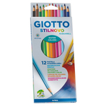 Pastelli colorati Stilnovo Acquarell - lunghezza 18cm mina 3,3mm - Giotto - Astuccio 12 pastelli colorati