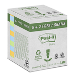 Blocco Post it® - assortiti pastello - 76 x 76mm - 100 fogli - carta riciclata - Post it® - conf. 10 blocchi