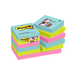 Blocco foglietti Post it® Super Sticky - colore Miami - 47,6 x 47,6mm - 90 fogli - Post it®