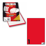 Etichetta adesiva C503 - permanente - 210x297 mm - 1 etichetta per foglio - rosso fluo - Markin - scatola 100 fogli A4