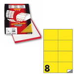 Etichetta adesiva C512 - permanente - 105x74 mm - 8 etichette per foglio - giallo fluo - Markin - scatola 100 fogli A4