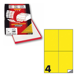 Etichetta adesiva C519 - permanente - 105x148 mm - 4 etichette per foglio - giallo fluo - Markin - scatola 100 fogli A4