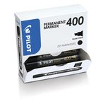 Scatola Marcatore Permanente Markers 400 - punta scalpello 4,5mm  - rosso - Pilot - conf. 15 pezzi +5 pezzi gratis