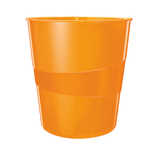 Cestino gettacarte WOW - altezza 32,4 cm - diametro 29 cm - 15 lt - arancione metallizzato - Leitz