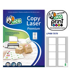 Etichetta adesiva LP4W - permanente - 70x70 mm - 8 etichette per foglio - bianco - Tico - conf. 100 fogli A4