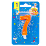 Candelina N°6 - arancio fluo - 7cm - Pegaso