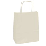 Shopper in carta - maniglie cordino - 14 x 9 x 20cm - avorio - conf. 25 sacchetti