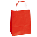 Shopper in carta - maniglie cordino - 14 x 9 x 20cm - rosso - conf. 25 sacchetti