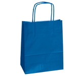 Shopper in carta - maniglie cordino - 14 x 9 x 20cm - blu - conf. 25 sacchetti