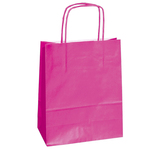 Shopper in carta - maniglie cordino - magenta - 14 x 9 x 20cm - conf. 25 shoppers