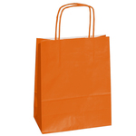 Shopper in carta - maniglie cordino - arancio - 14 x 9 x 20cm - conf. 25 shoppers
