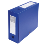 Scatola per archivio box - con bottone - 25x33 cm - dorso 10 cm - blu - Exacompta