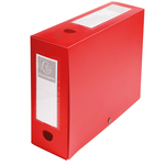 Scatola per archivio box - con bottone - 25x33 cm - dorso 10 cm - rosso - Exacompta
