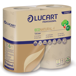Carta igienica EcoNatural - 9,5 cm x 44 mt - diametro 12,5 cm - 15,5 gr - 400 strappi - Lucart - pacco 4 rotoli