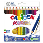 Astuccio 24 pastelli colorati acquerellabili - colori assortiti - Carioca
